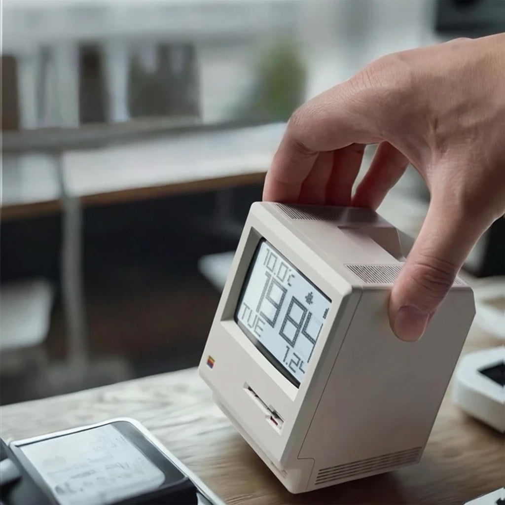 Sveglia Digitale Retrò Mini Pc Orologio Scrivania Display LCD