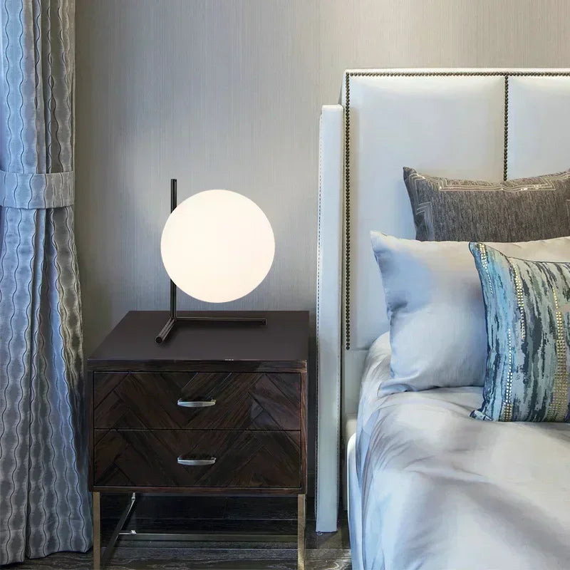 GlassLume - Lámpara de mesa de vidrio moderna y minimalista | Iluminación elegante