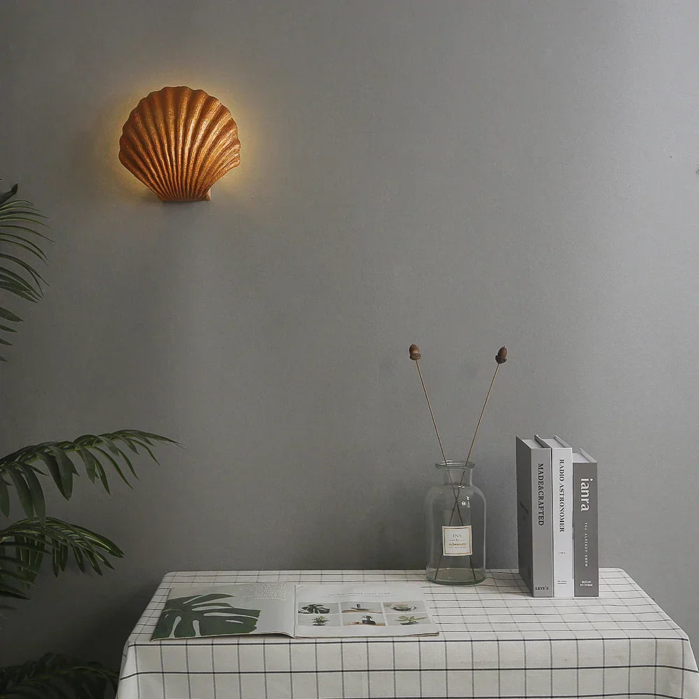 CoastalGlow - Schelpen Wandlamp Maritieme LED Verlichting voor Woonkamer & Hal