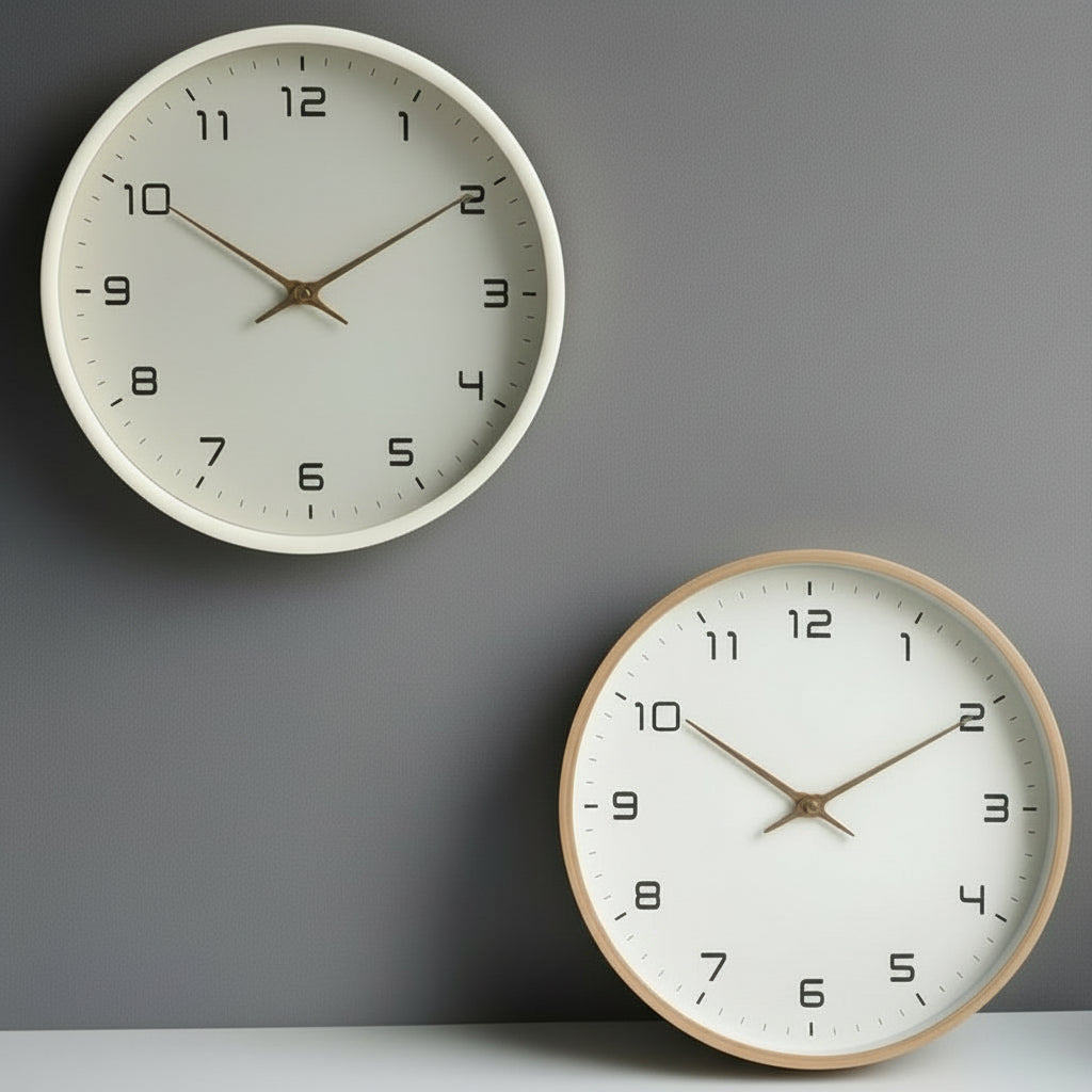 Modern Wooden Wall Clock Natural Decor 25cm 30cm 1