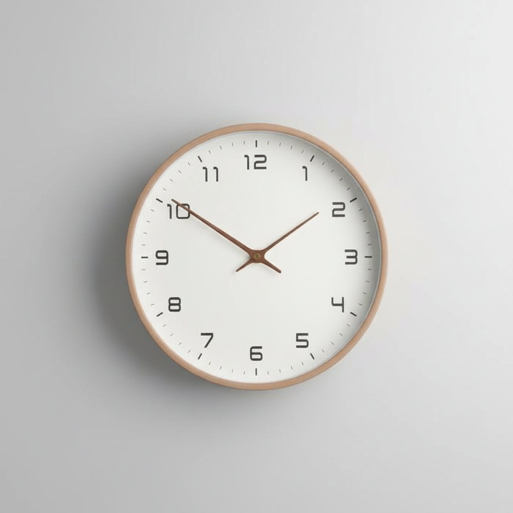 Modern Wooden Wall Clock Natural Decor 25cm 30cm 2