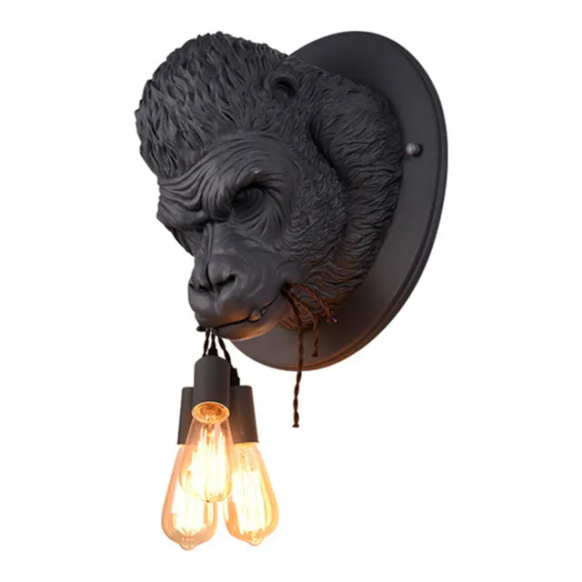GorillaGlow - Lámpara de pared industrial Gorilla con LED para sala de estar y bar