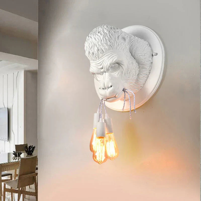 GorillaGlow - Lámpara de pared industrial Gorilla con LED para sala de estar y bar