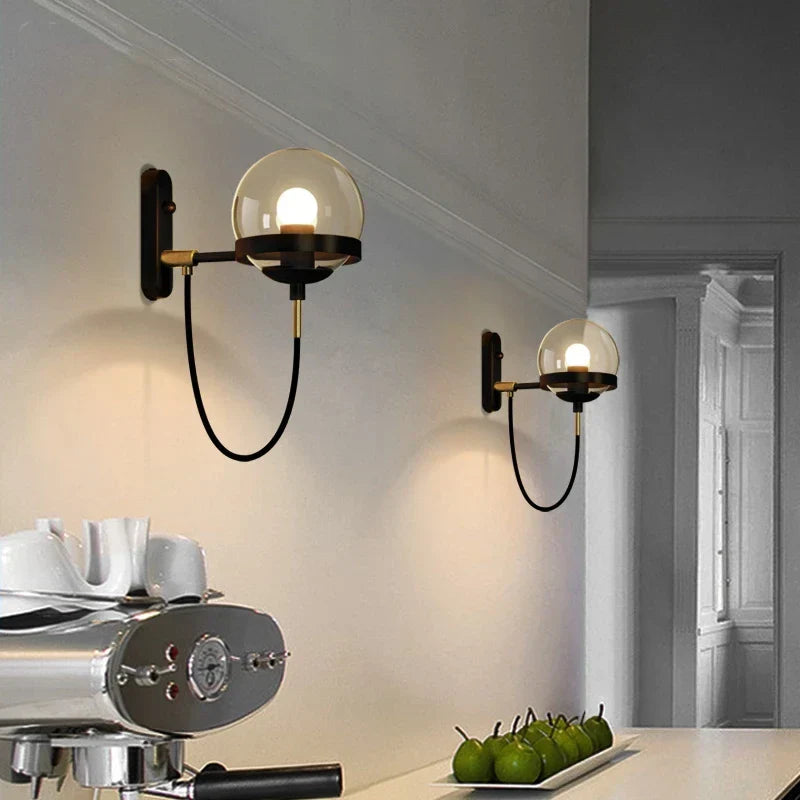 GlassGlow - Lámpara de pared de vidrio moderna – Lámpara de pared LED para sala de estar y pasillo