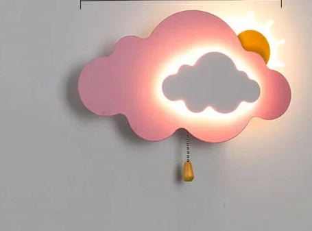 KidsCloud - Lámpara nocturna LED con diseño de nubes y globo aerostático – Lámpara de pared