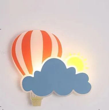 KidsCloud - Lámpara nocturna LED con diseño de nubes y globo aerostático – Lámpara de pared
