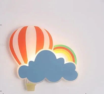 KidsCloud - Lámpara nocturna LED con diseño de nubes y globo aerostático – Lámpara de pared