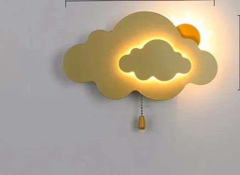 KidsCloud - Lámpara nocturna LED con diseño de nubes y globo aerostático – Lámpara de pared