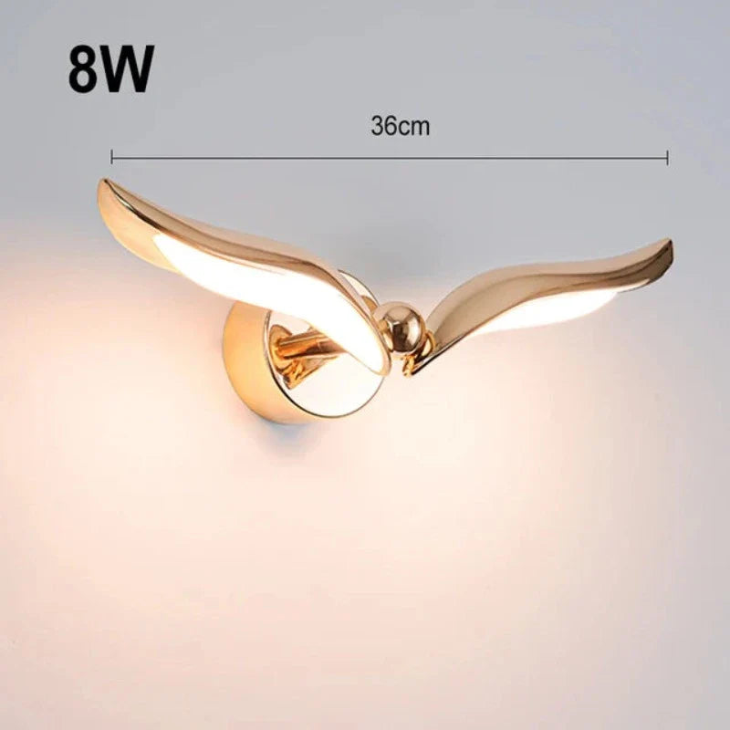 GoldenHorizon – Lámpara de pared elegante en forma de gaviota