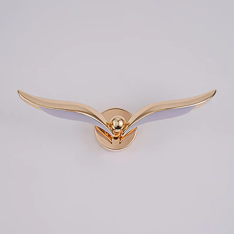 SeagullGlow - Lámpara de pared moderna en diseño de gaviota – Iluminación LED interior en dorado