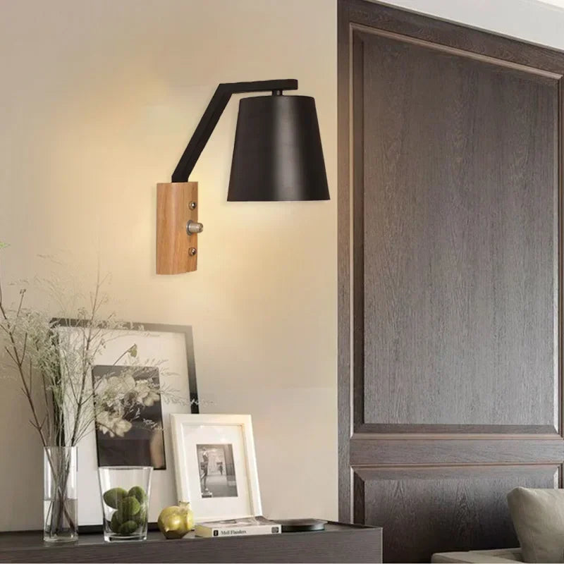 WoodFlex - Lámpara de Pared Moderna de Madera con Brazo Giratorio