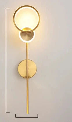 GlowCraft – Lámpara de pared LED moderna en dorado para sala de estar y pasillo