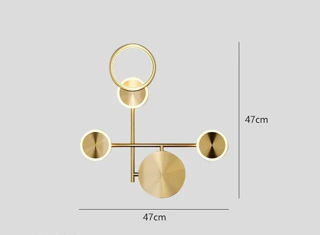 GlowCraft – Lámpara de pared LED moderna en dorado para sala de estar y pasillo