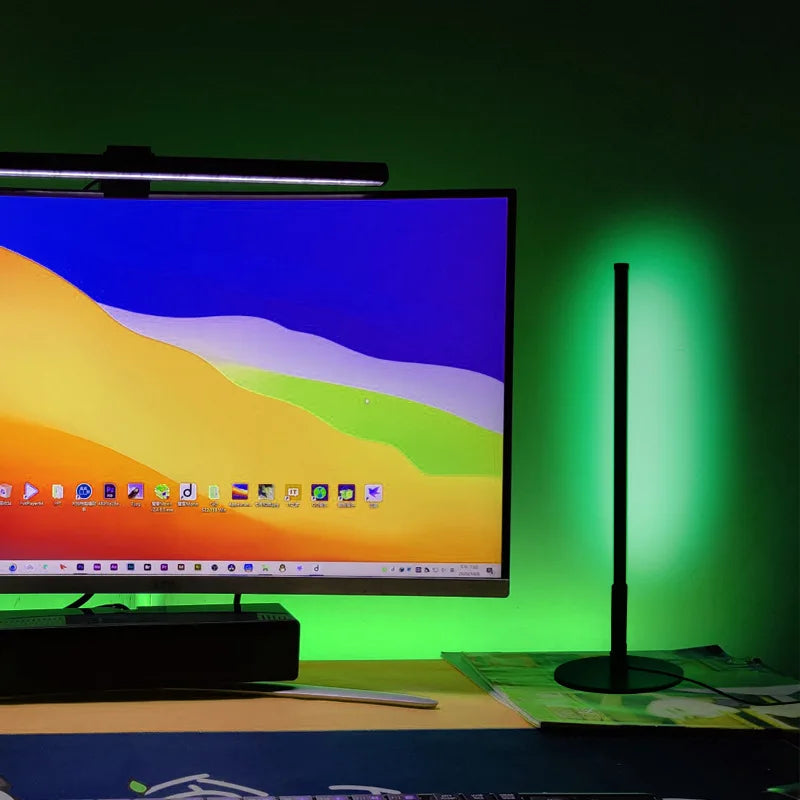LumiGlow - Lámpara de pie LED moderna con base redonda | Cambio de color RGB y regulable