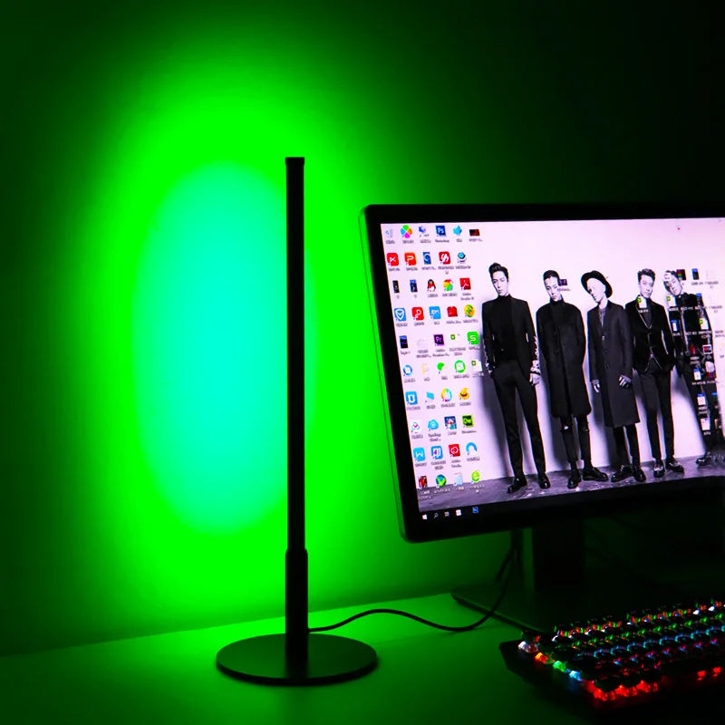 LumiGlow - Lámpara de pie LED moderna con base redonda | Cambio de color RGB y regulable