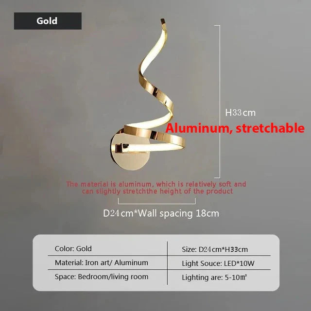 LumiSpiral - LED Wandlamp met Modern Design