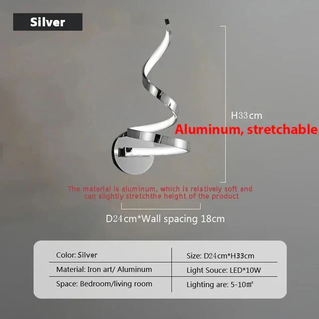 LumiSpiral - LED Wandlamp met Modern Design