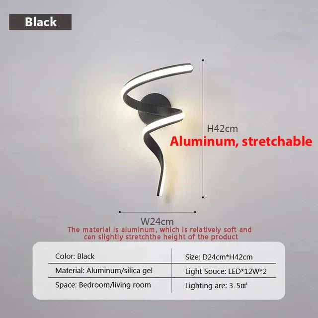 LumiSpiral - LED Wandlamp met Modern Design