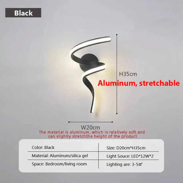LumiSpiral - LED Wandlamp met Modern Design