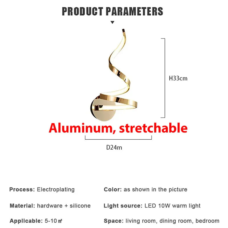 LumiSpiral - LED Wandlamp met Modern Design