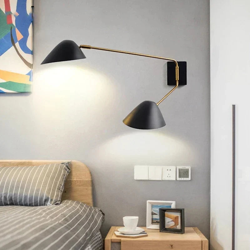 FlexGlow - Lámpara de Pared Giratoria con Brazo Largo y Iluminación LED