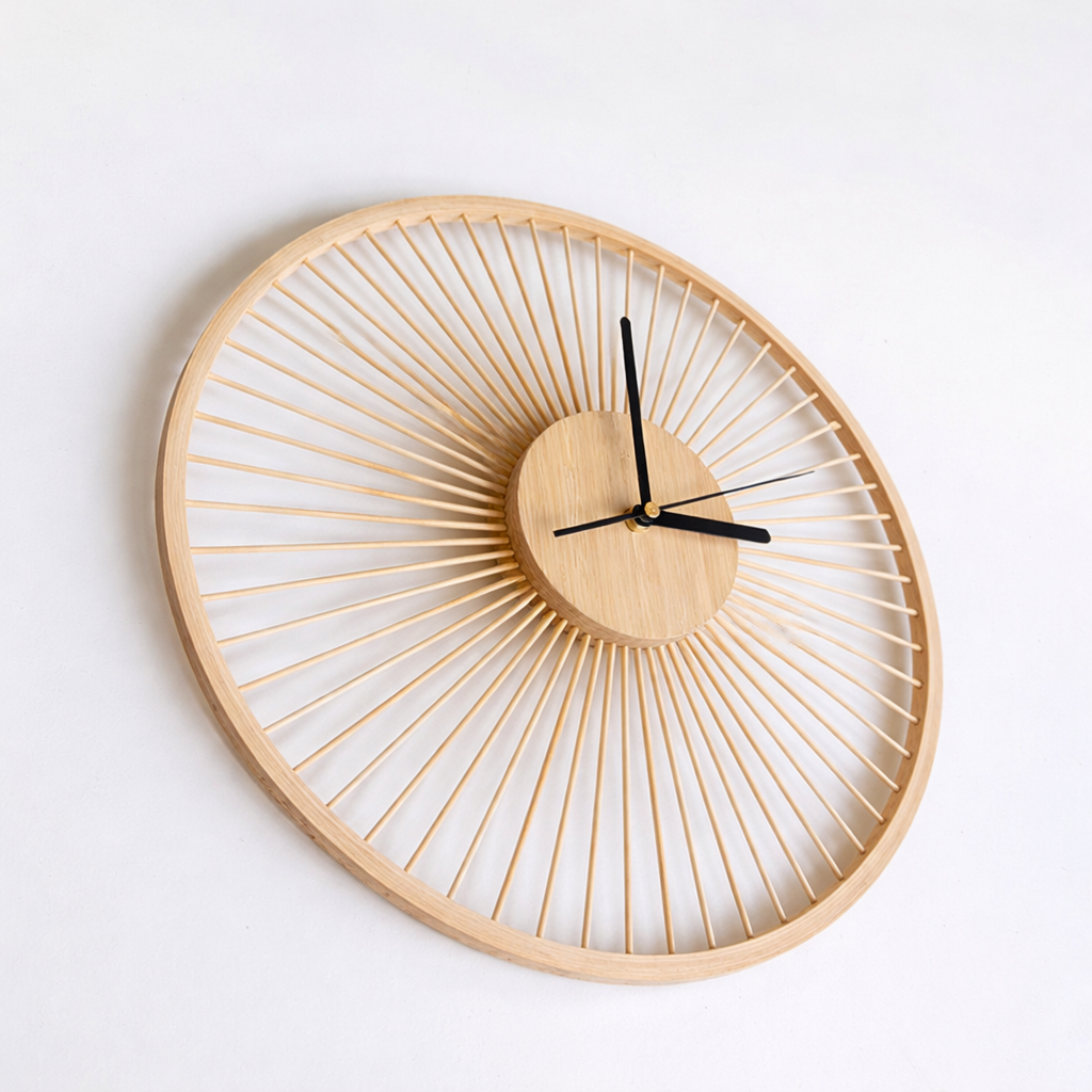 Moderne As-Bamboe Wandklok