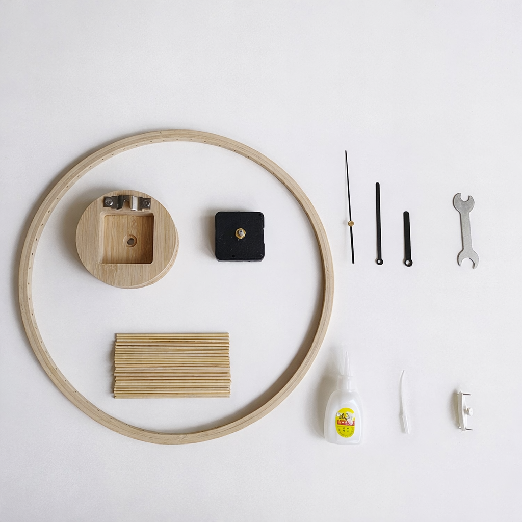 Relógio de Parede Moderno em Bambu