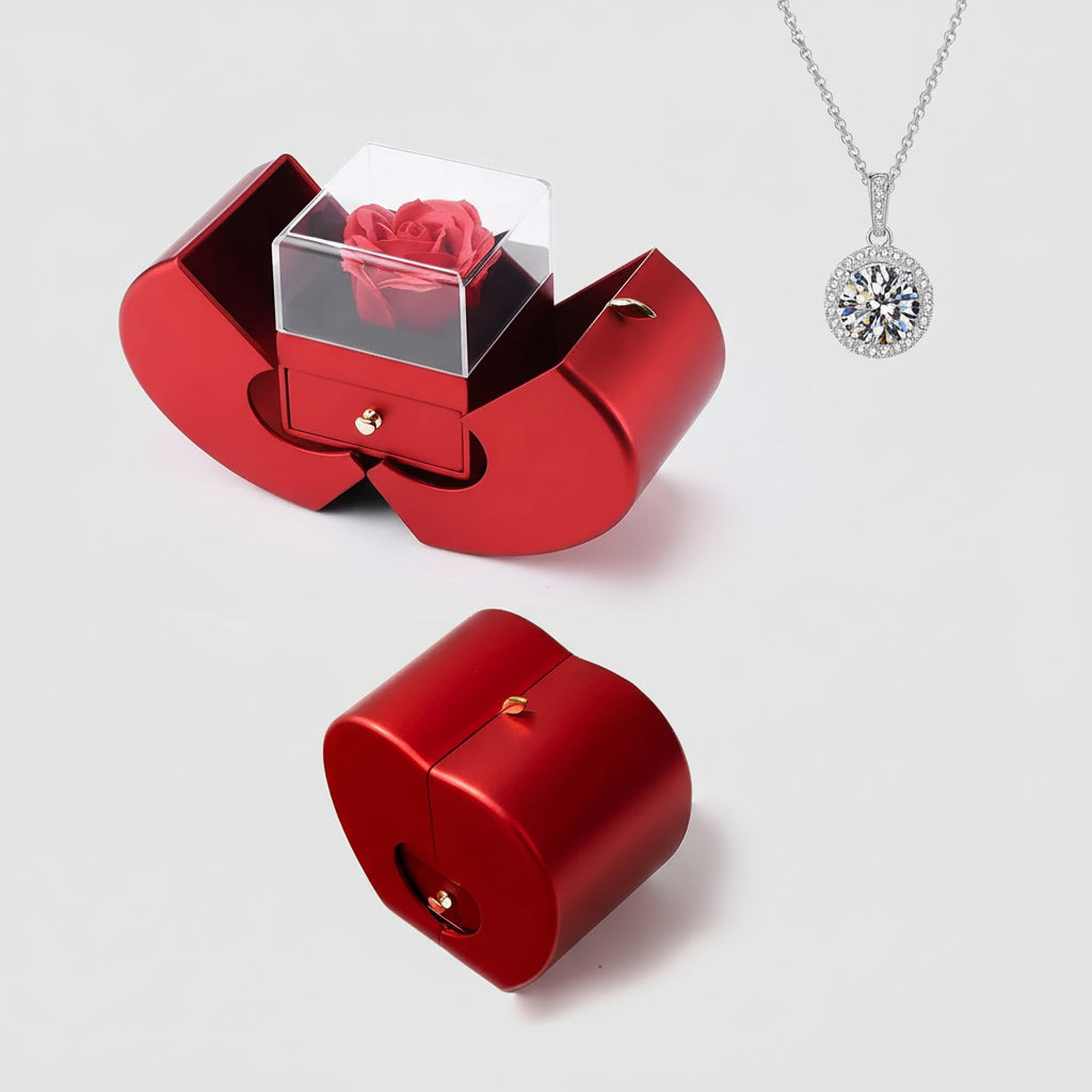 Jewelry Box Apple Shaped Soap Flower Valentine's Day Gift