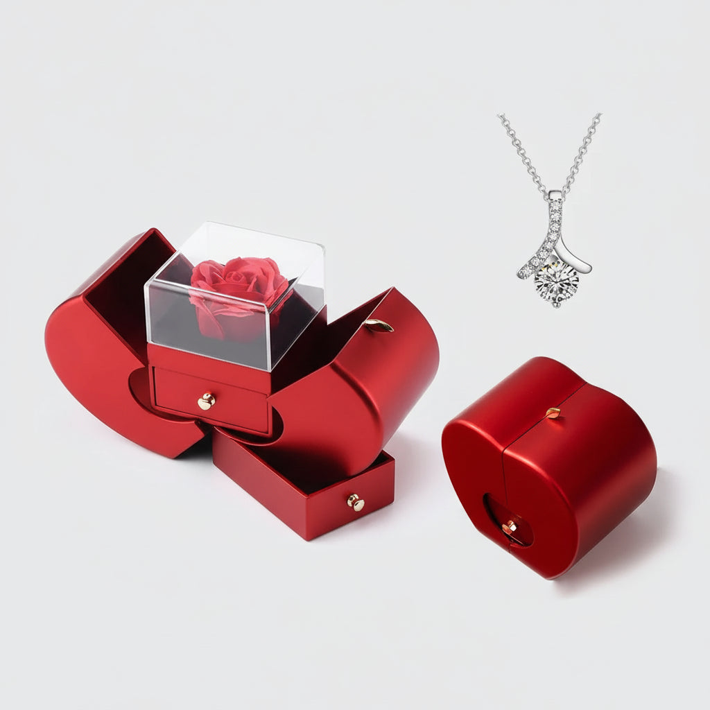 Jewelry Box Apple Shaped Soap Flower Valentine's Day Gift