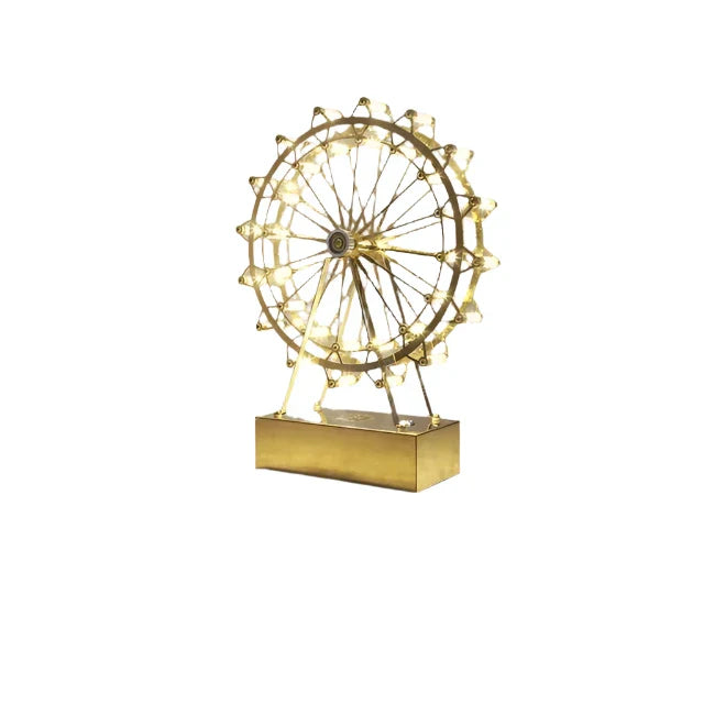 LumiSpin - LED Reuzenrad Tafellamp met Muziekfunctie, Dimbare Retro Bureaulamp