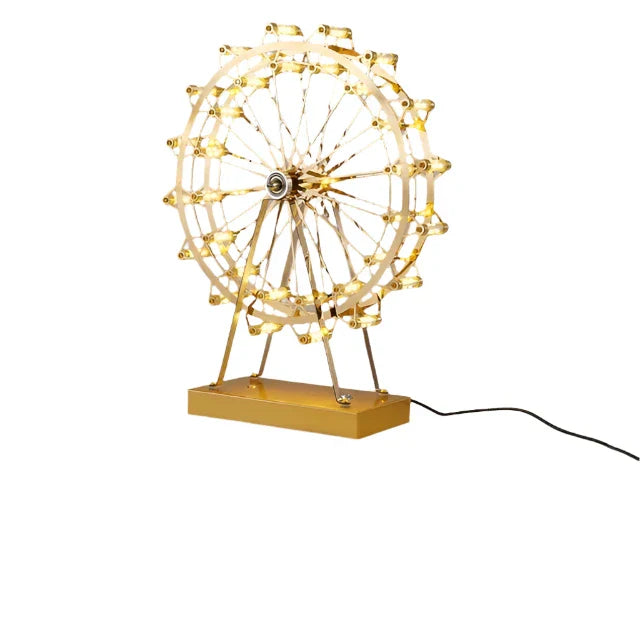 LumiSpin - LED Reuzenrad Tafellamp met Muziekfunctie, Dimbare Retro Bureaulamp