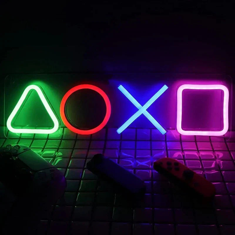 NeonGlow - Letrero de neón para juegos con iluminación LED para decoración de sala de juegos