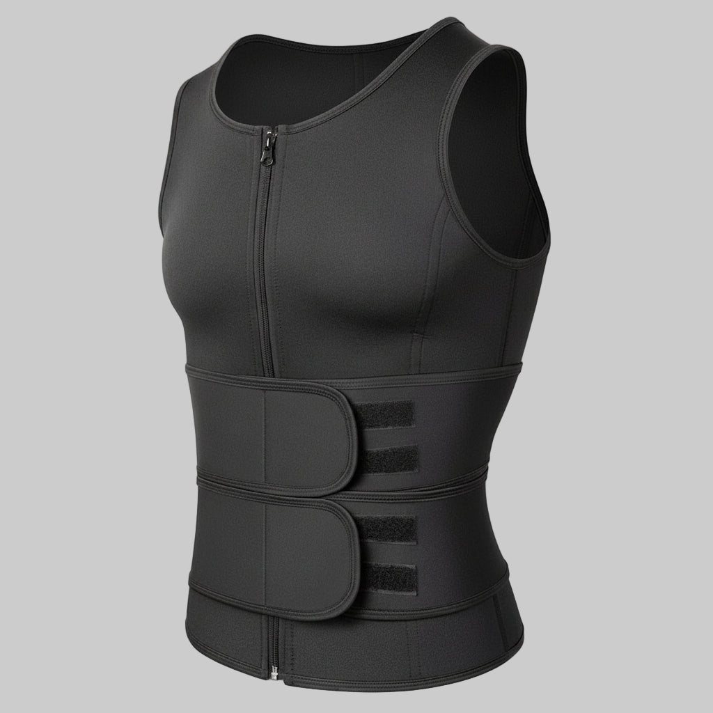 Neoprene Sauna Vest for Men's Fat Burning Core Support Workout 0