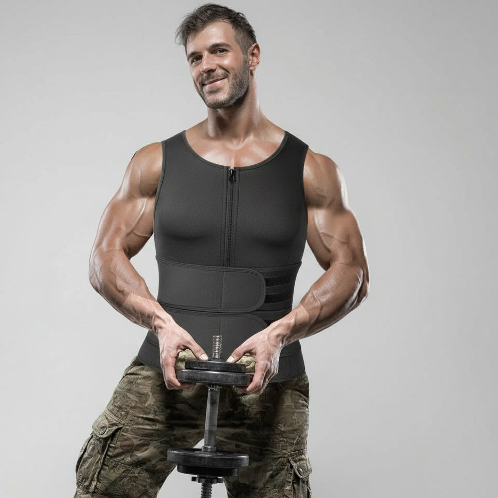 Neoprene Sauna Vest for Men's Fat Burning Core Support Workout 2