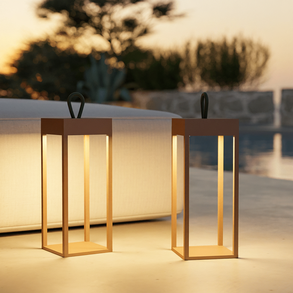 Candeeiro de mesa LED regulável minimalista metal interior exterior