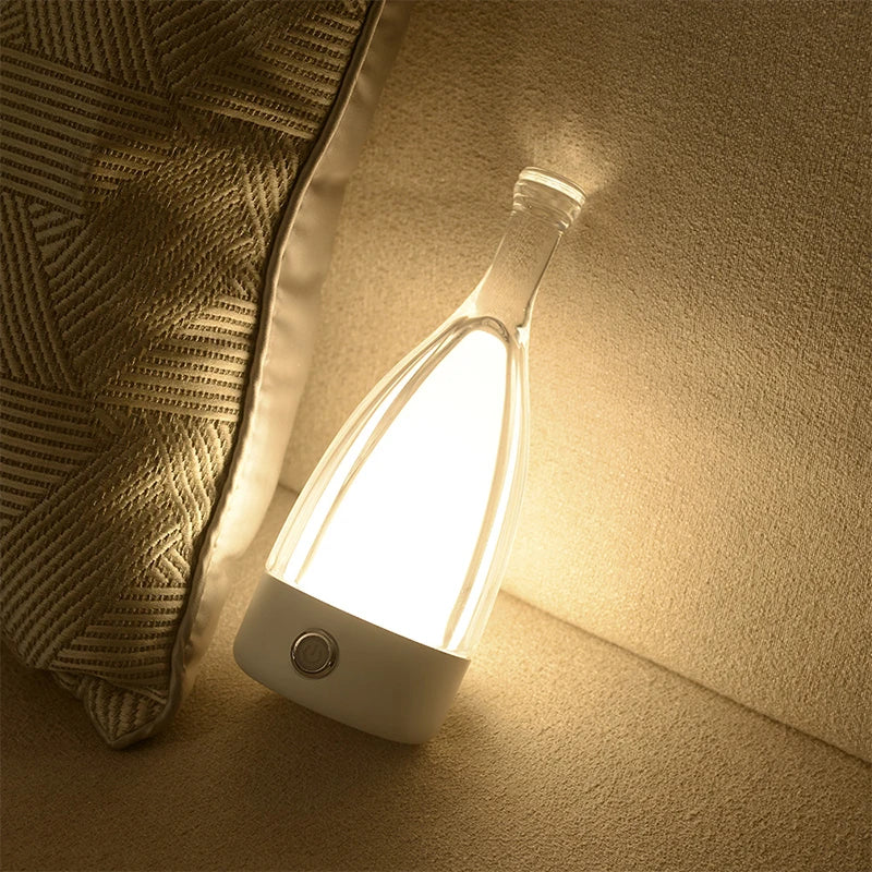 LuxeGlow - Moderne Fles Tafellamp met Dimbare LED Verlichting