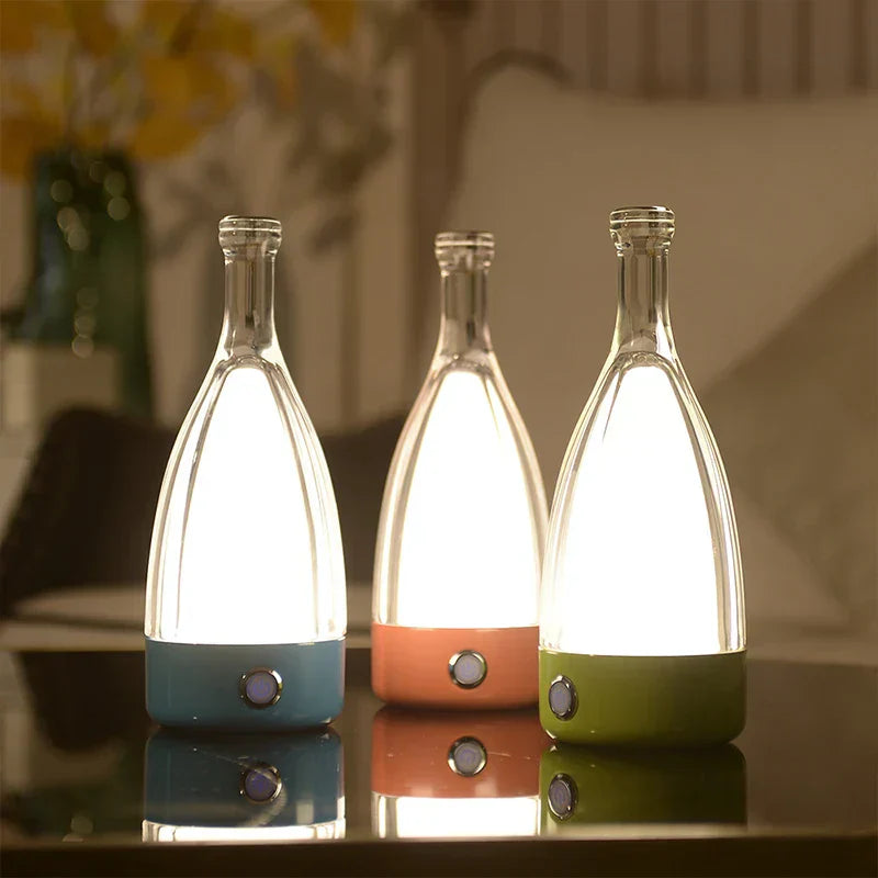 LuxeGlow - Moderne Fles Tafellamp met Dimbare LED Verlichting