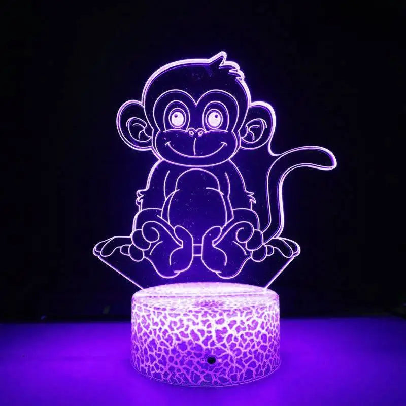 LumiMonkey - 3D LED Nachtlampje met Kleurverandering en Optische Illusie