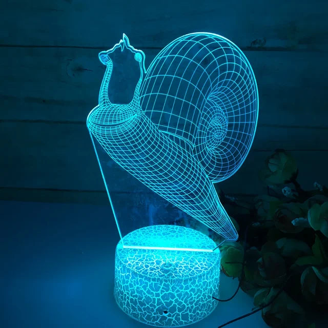 GlowSnail - 3D LED Nachtlampje met Kleurverandering en Dimbare Functie