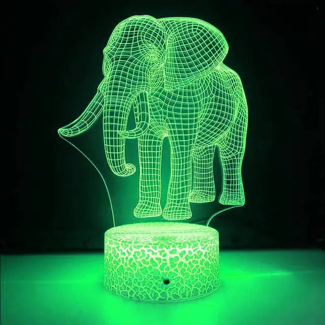LumiElephant - 3D LED Nachtlampje met Kleurverandering en Optische Illusie