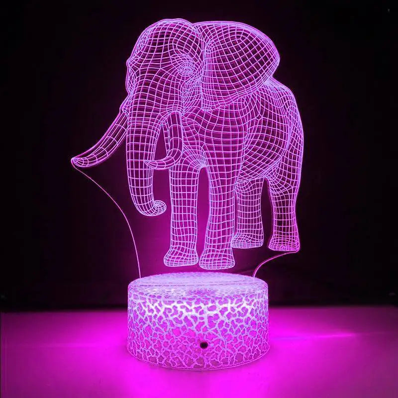 LumiElephant - 3D LED Nachtlampje met Kleurverandering en Optische Illusie