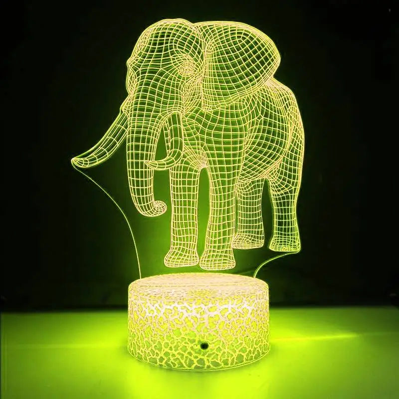 LumiElephant - 3D LED Nachtlampje met Kleurverandering en Optische Illusie