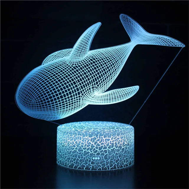 AquaGlow – 3D LED Nachtlamp met Walvis Illusie voor Kinderkamers