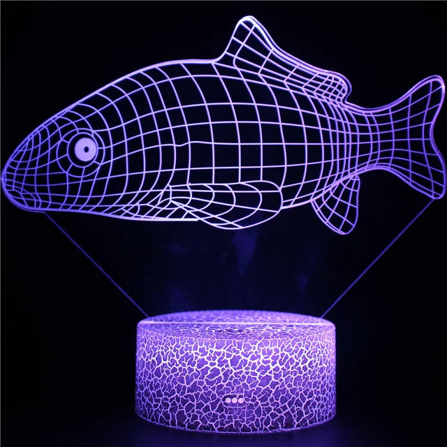 AquaGlow – 3D LED Nachtlamp met Walvis Illusie voor Kinderkamers