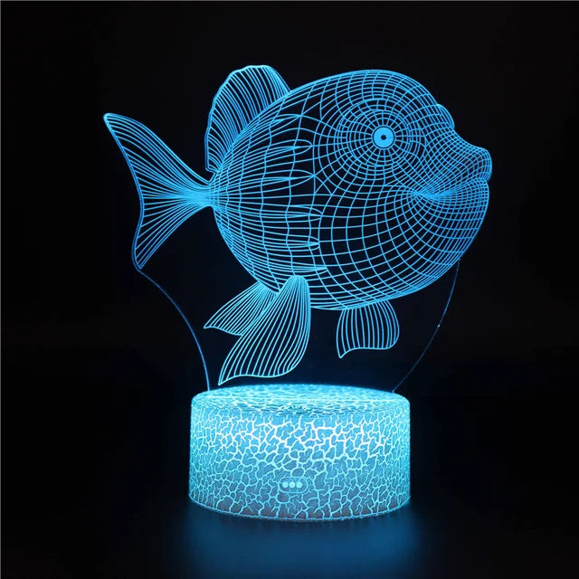 AquaGlow – 3D LED Nachtlamp met Walvis Illusie voor Kinderkamers