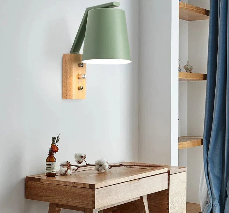WoodLume – Lampada da parete LED moderna in legno per soggiorno e camera da letto