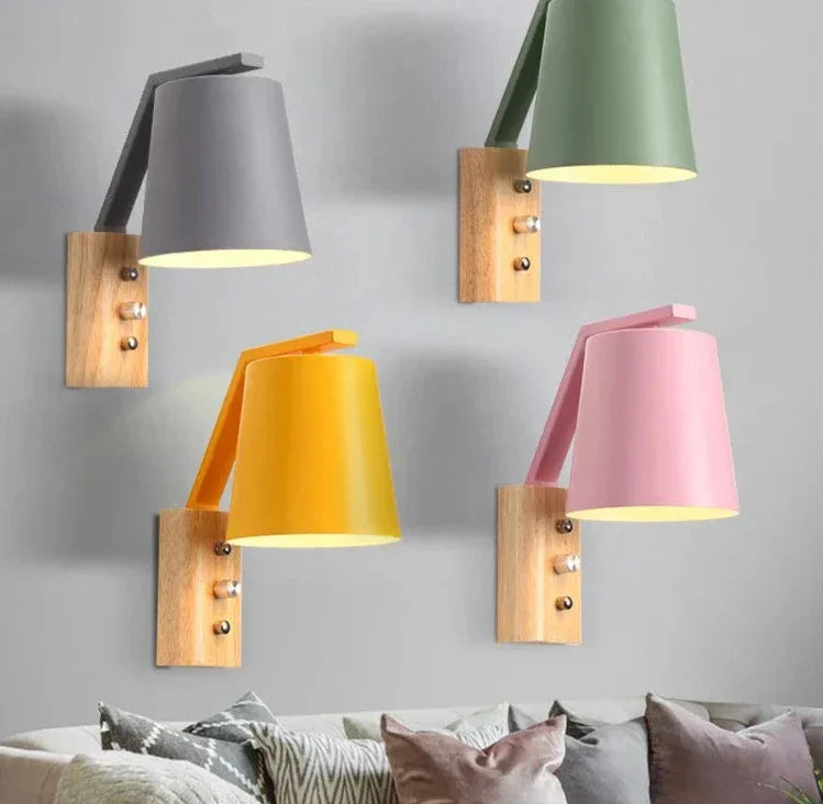 WoodLume – Lampada da parete LED moderna in legno per soggiorno e camera da letto