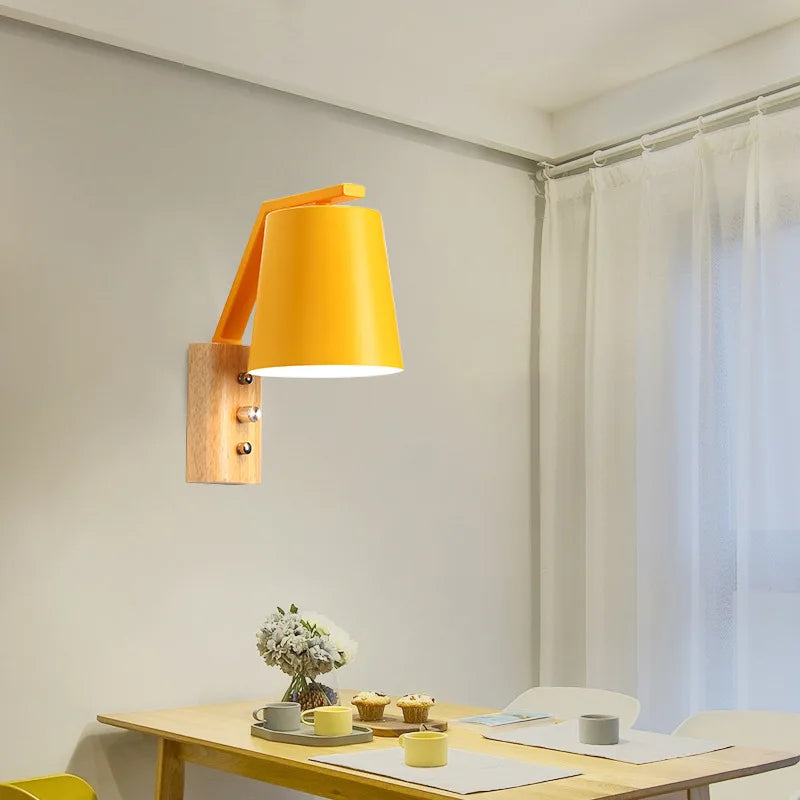 WoodLume – Lampada da parete LED moderna in legno per soggiorno e camera da letto