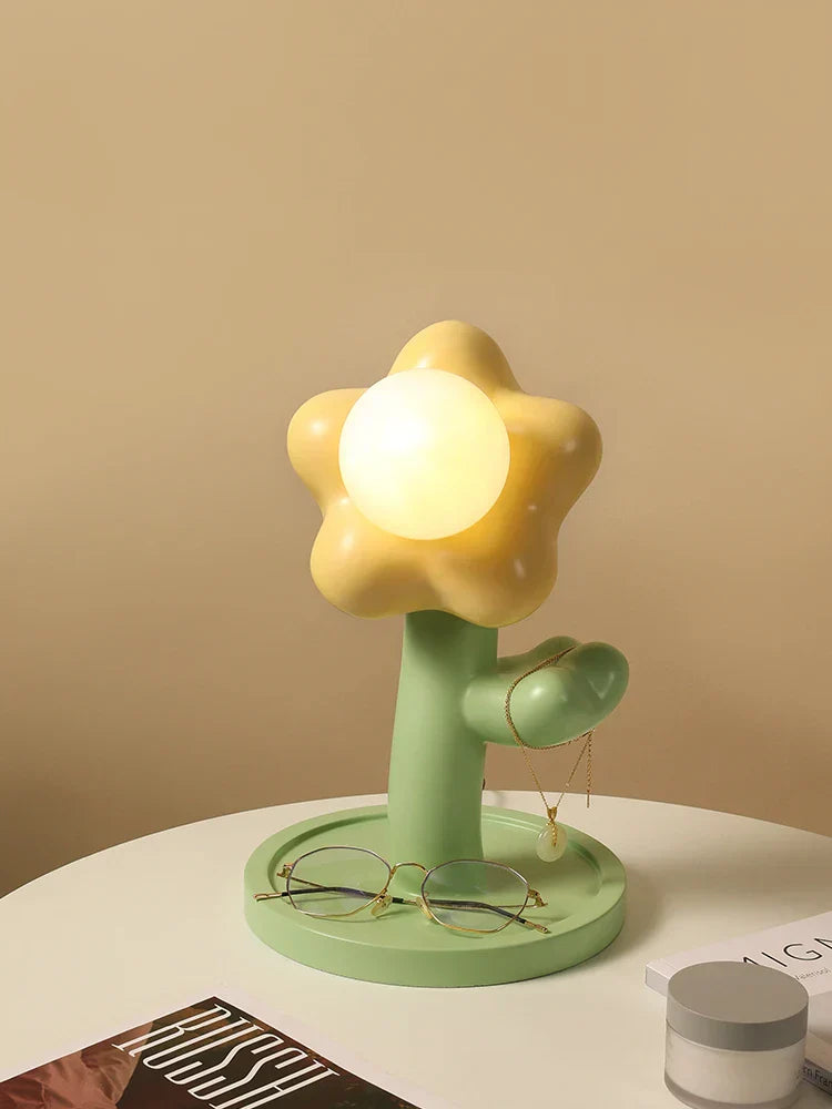 BloomShine - LED Bloem Tafellamp voor Kinderkamer – Decoratief Nachtlampje in Bloemdesign, Dimbare Verlichting