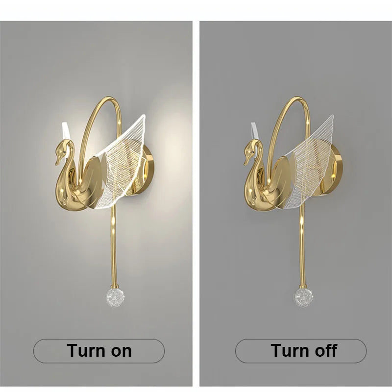 SereneSwan – Elegante Sierlijke Wandlamp voor Luxe Interieurs